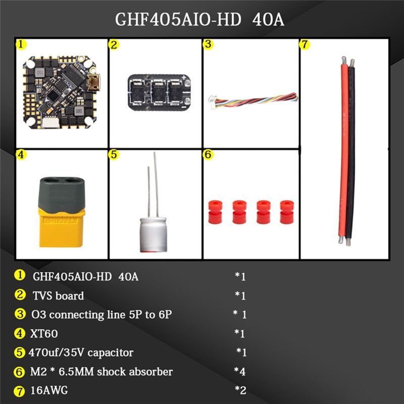ABTI-GHF405AIO-HD 40A وحدة تحك - مراجعة Drone Racing Flight Controller وسعره