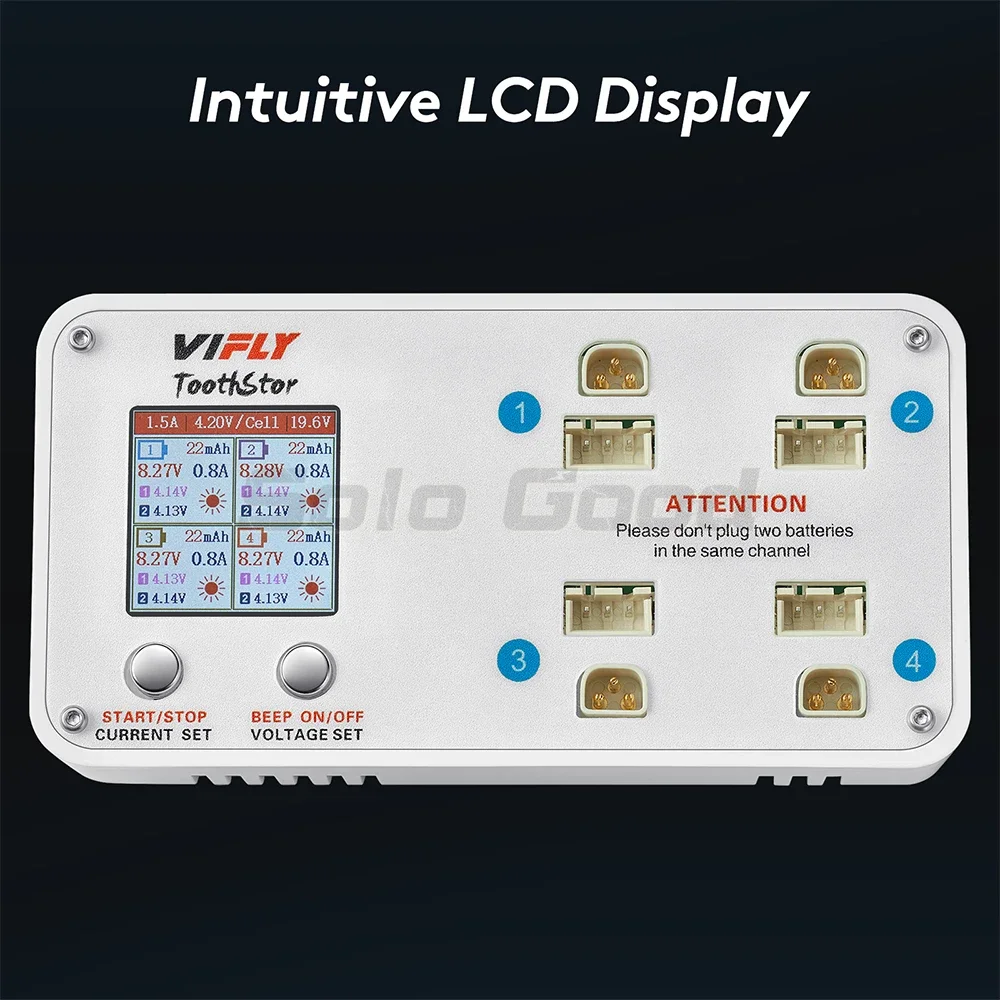 شاحن VIFLY ToothStor ذو 4 مناف - مراجعة Drone Racing Charger وسعره